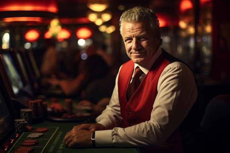 Live dealer showing community cards on Casino Hold'em table at gacor268 login